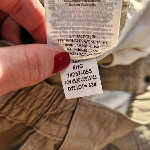 5.11 Tactical Khakis Cotton Canvas Pants 100% Rugged Outdoors Hiking Men's 38x32 - Picture 9 of 9
